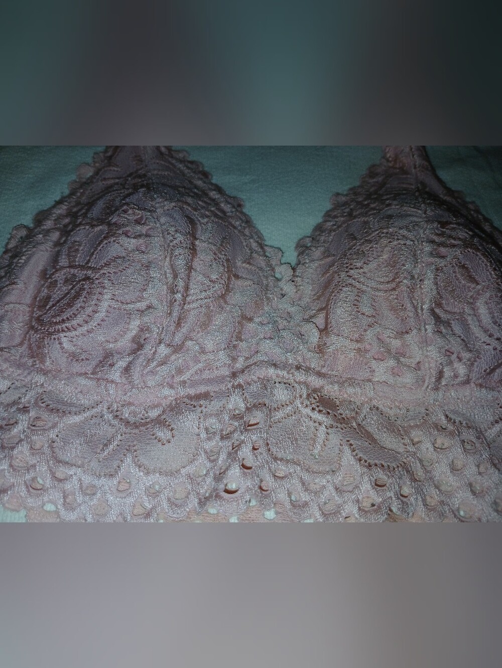 Pre-loved Lace Bralette Crop Top in Pink - Women's.